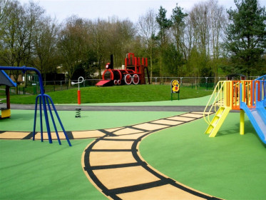 View Across Play Area Runcorn Play Train Centrepiece Outdoor Play Area