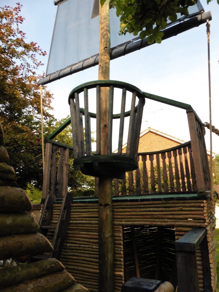 Crow Nest From Below The Scarlet Squid Willow Clad Wood Play Pirate Ship