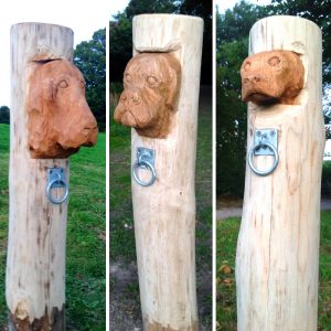 Dog Figure Head Tether Post Wooden Carving Sculpture By Flights Of Fantasy Dog Figure Head Tether Post Wooden Carving Sculpture By Flights Of Fantasy
