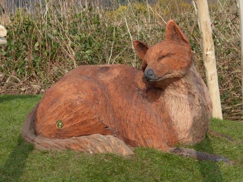Fox Sculpture Wooden Carving By Flights Of Fantasy