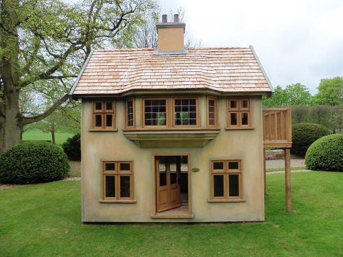 Front Moat Playhouse Childrens Wooden Bespoke Wendy House With Bay Window