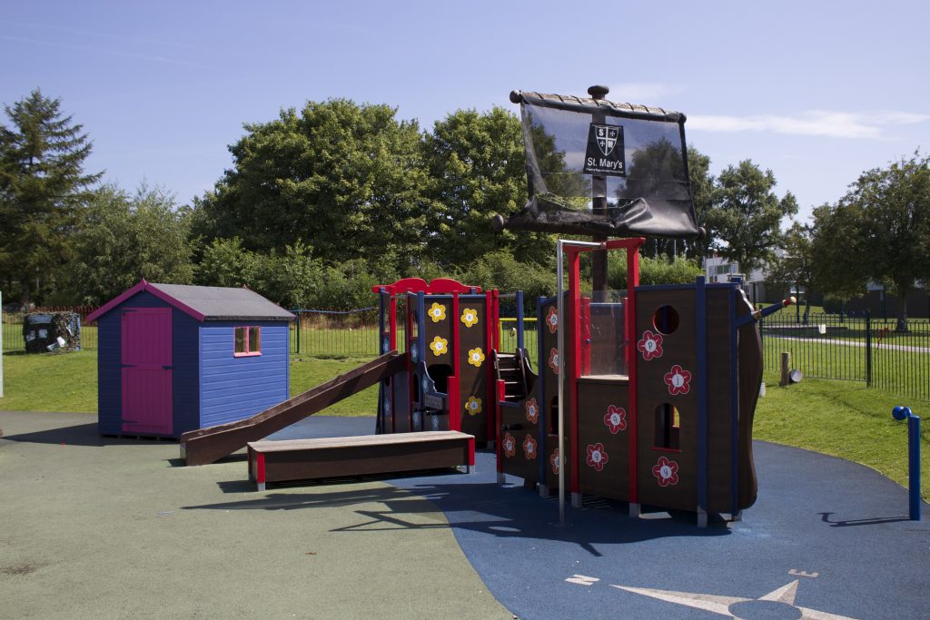 Front View St Marys School Pirate Ship Play Area By Flights Of Fantasy