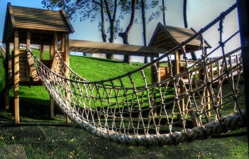Rope Bridge From Below Hatfield House National Trust Childrens Outdoor Wooden Play Area Replica