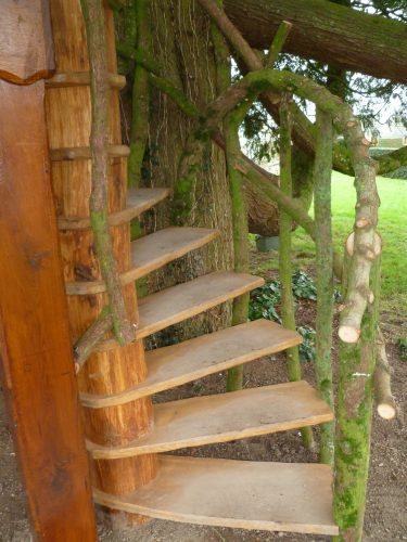 Spiral Staircase Pinewood Hideaway Custom Built Bespoke Treehouse Playhouse