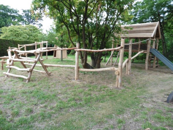 balance equipment in rustic garden adventure trail balance equipment in rustic garden adventure trail