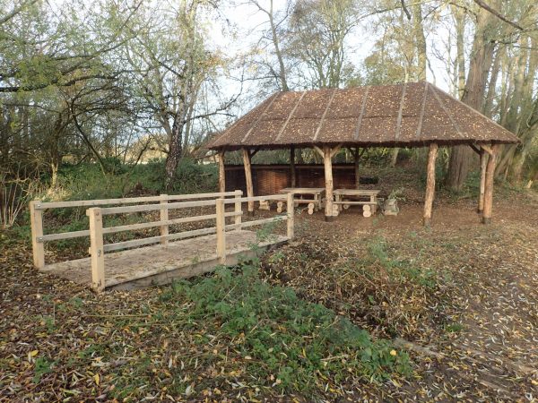 bridge to picnic shelter