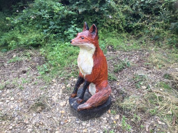fox carving in forest fox carving in forest
